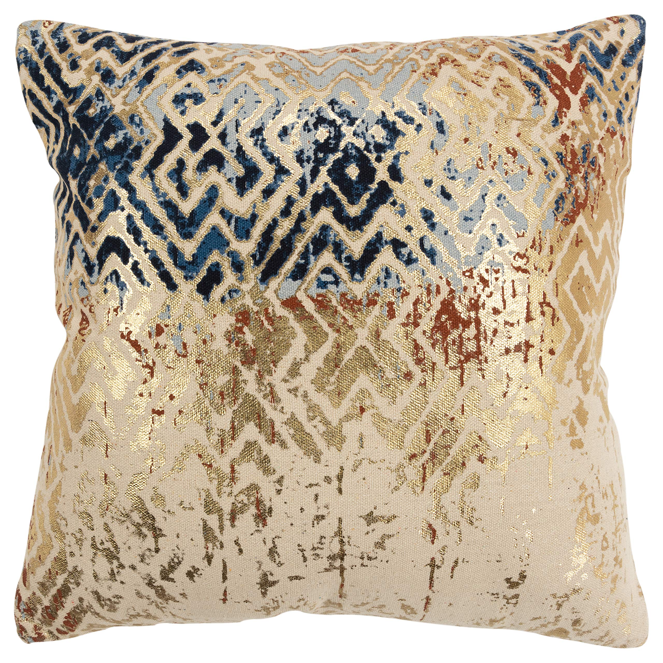 Rizzy Home Geometric 20" x 20" Down Filled Pillow with Cotton Cover-Multi